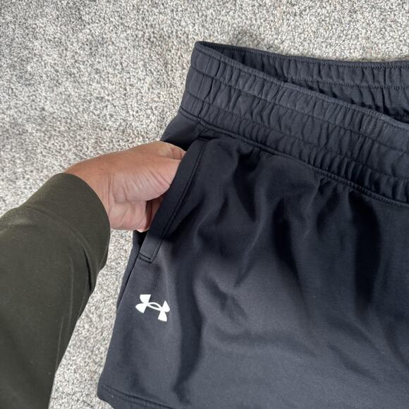 Under Armour Shorts Womens 1X Black Crossover Waist Pockets Cotton Blend 1382765 - Picture 6 of 15